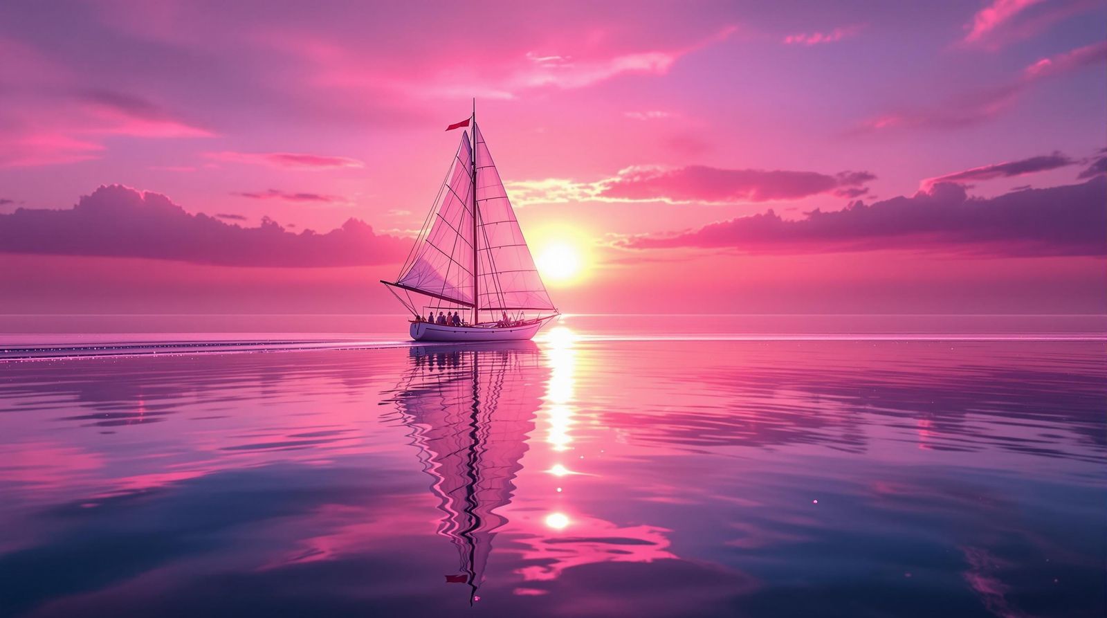 Elegant Sailboat at Sunset