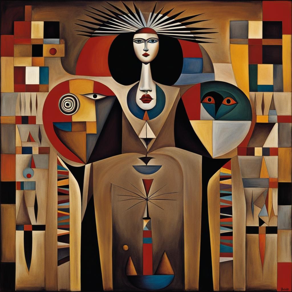 Native American Thunderbird medicine woman , Salvador Dali c...