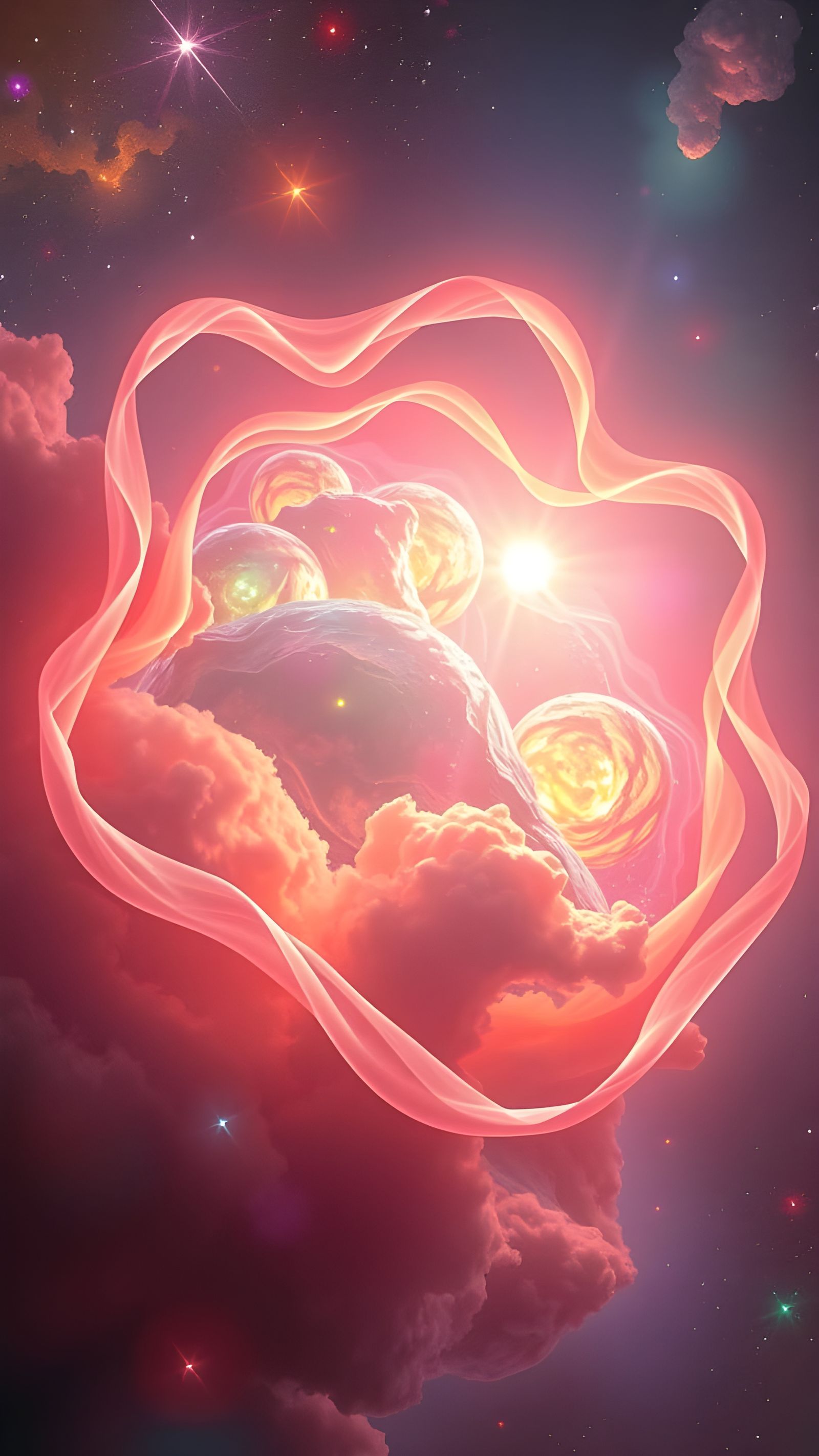 Stellar Waltz in Vibrant Nebulae