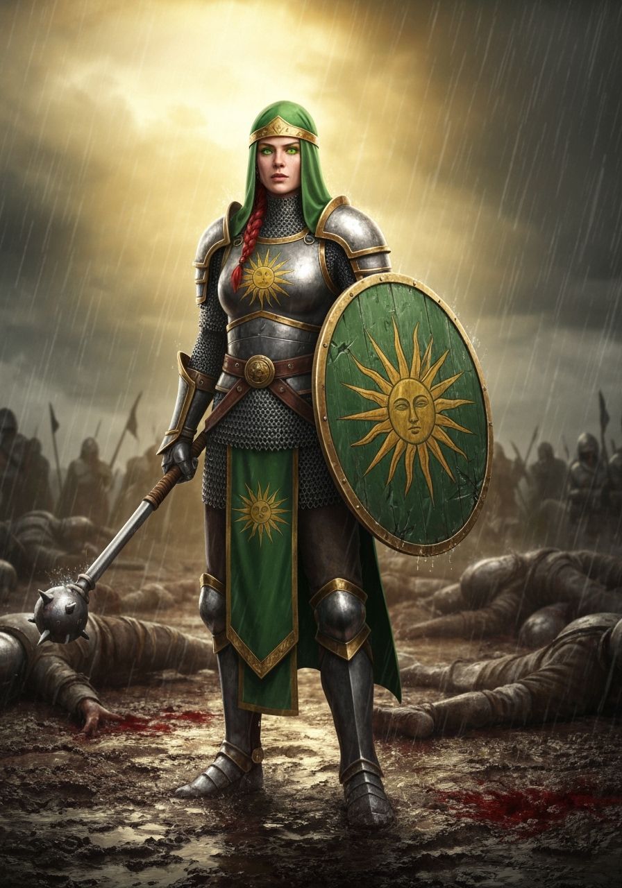 Epic Fantasy Priestess in Golden Light