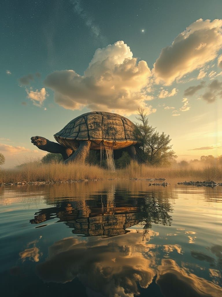Cosmic Turtle and Floating World: Surreal Photo