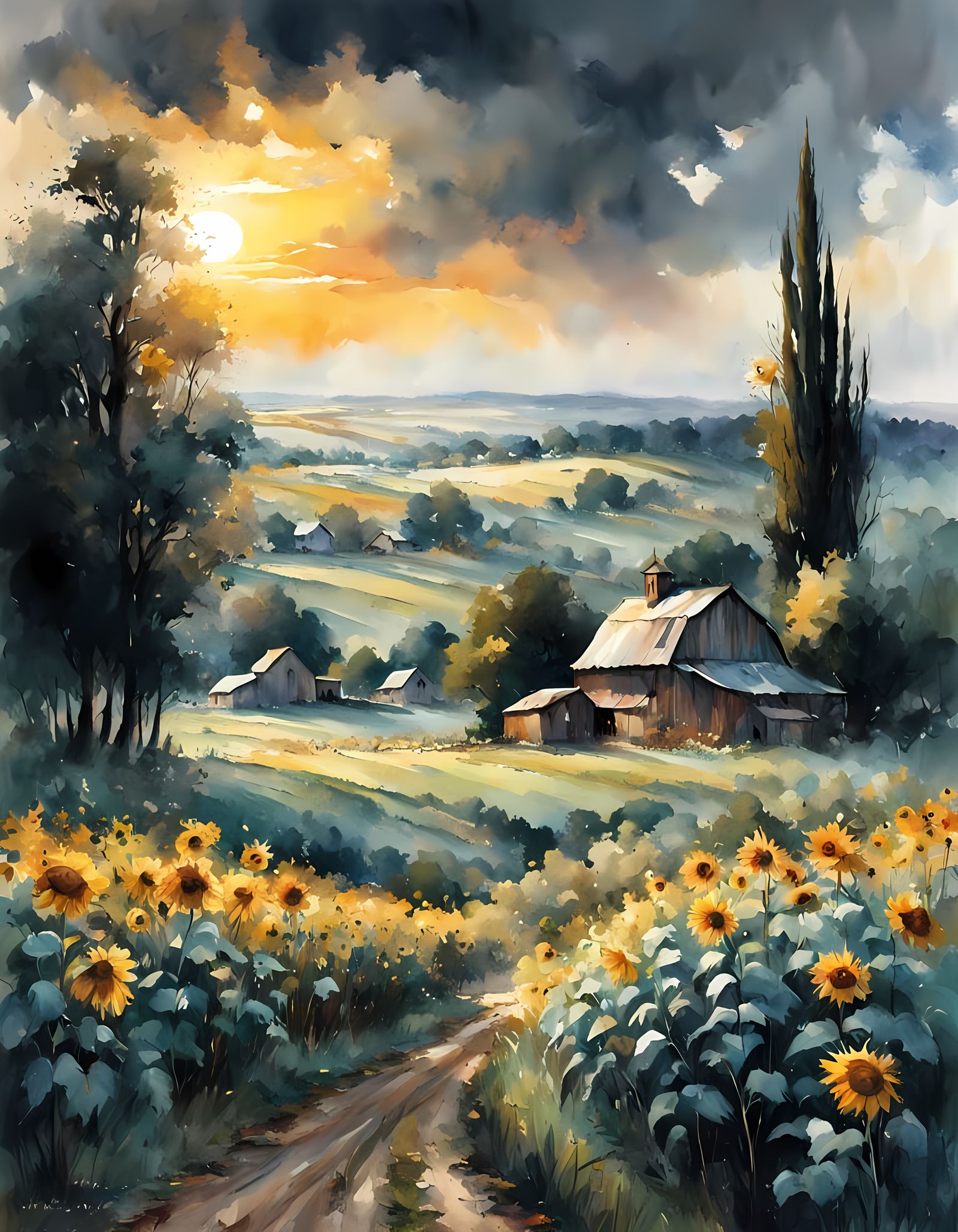 Sunflowers fields