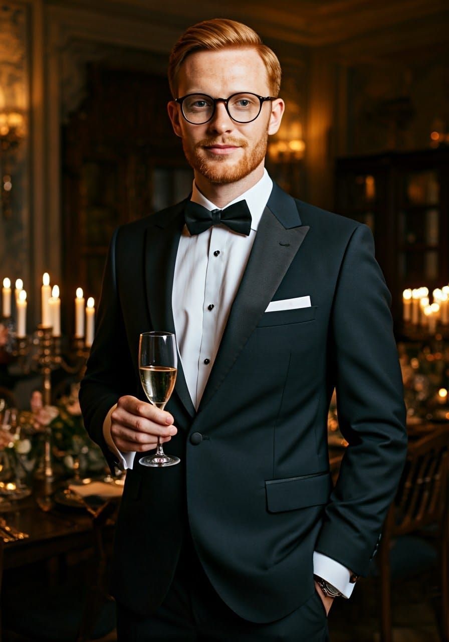 Dapper Gentleman at a Luxury Dinner Party