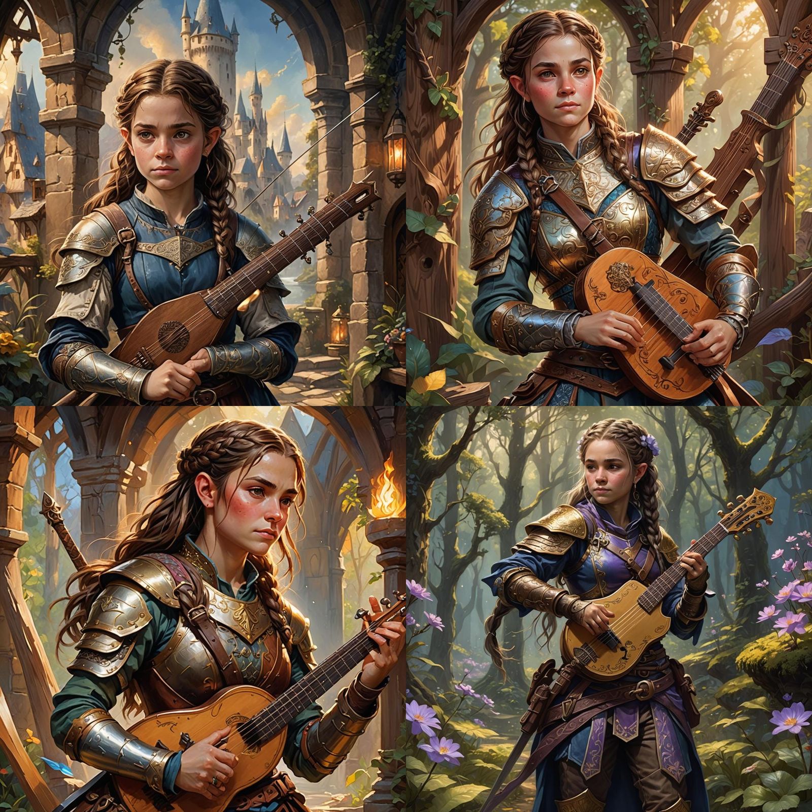 Halfling Bard with Lute: Fantasy Concept Art