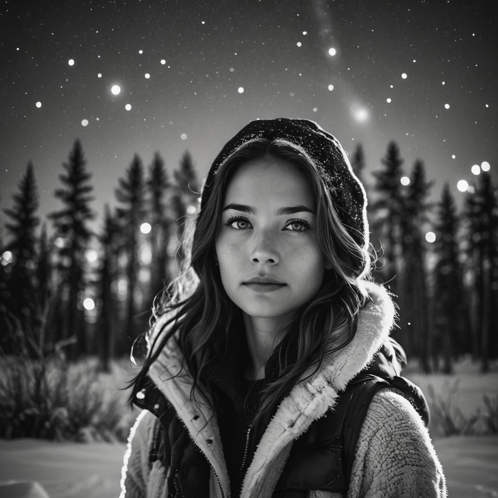 Mysterious Farfadet Gazing at Alaska's Northern Lights