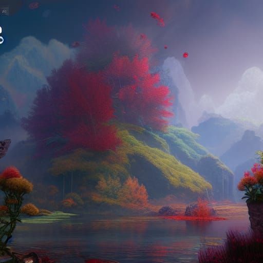 Fantastical Four Seasons Matte Painting