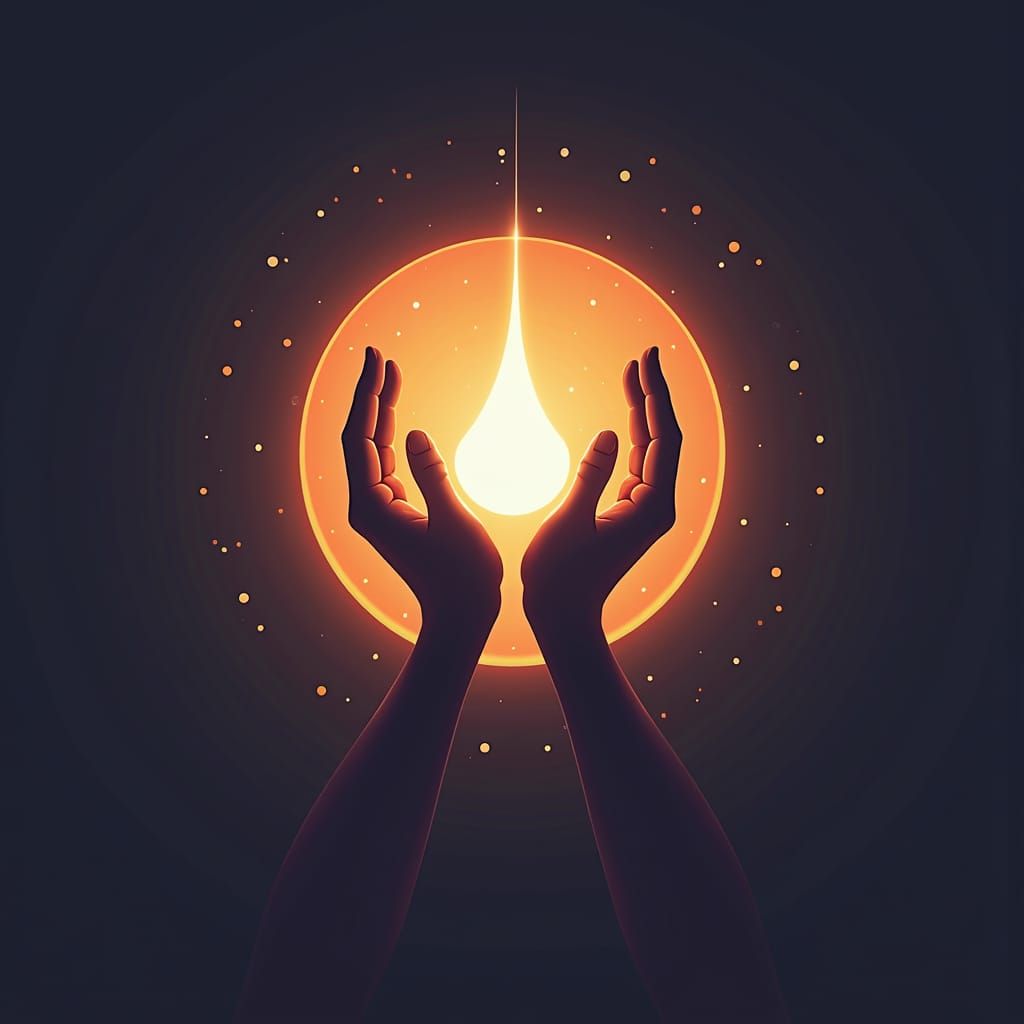 Yoga Studio Logo with Hands and Branch