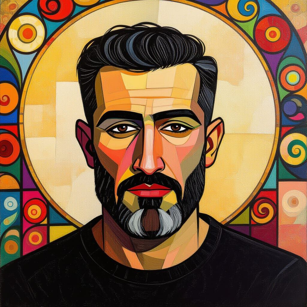 Elegant Portrait of Elderly Man in Impasto Style