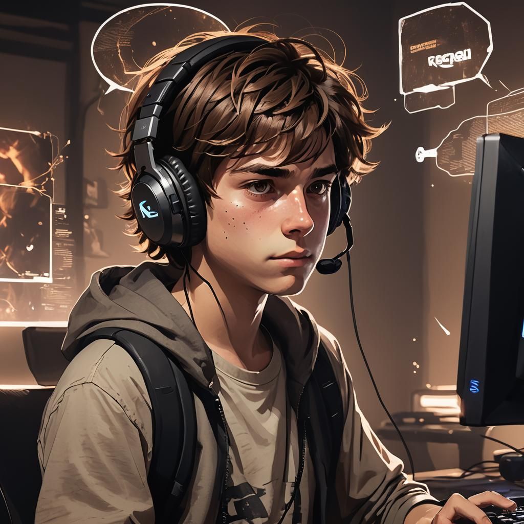 Teen Gamer's Dream: Esports Director Silhouette