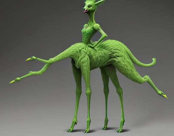 Elegant Green Humantaur with Extra Legs