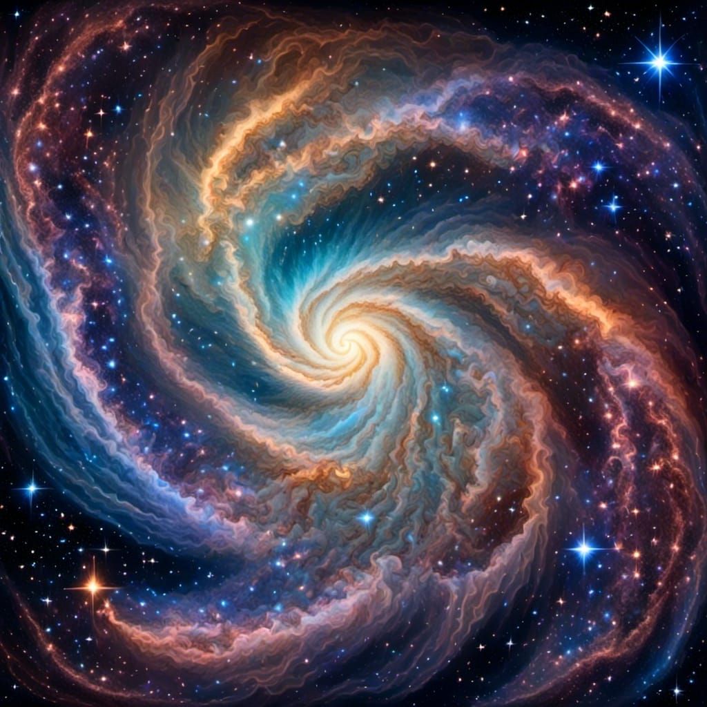 Swirling Cosmic Nebula in Starry Grand Opera