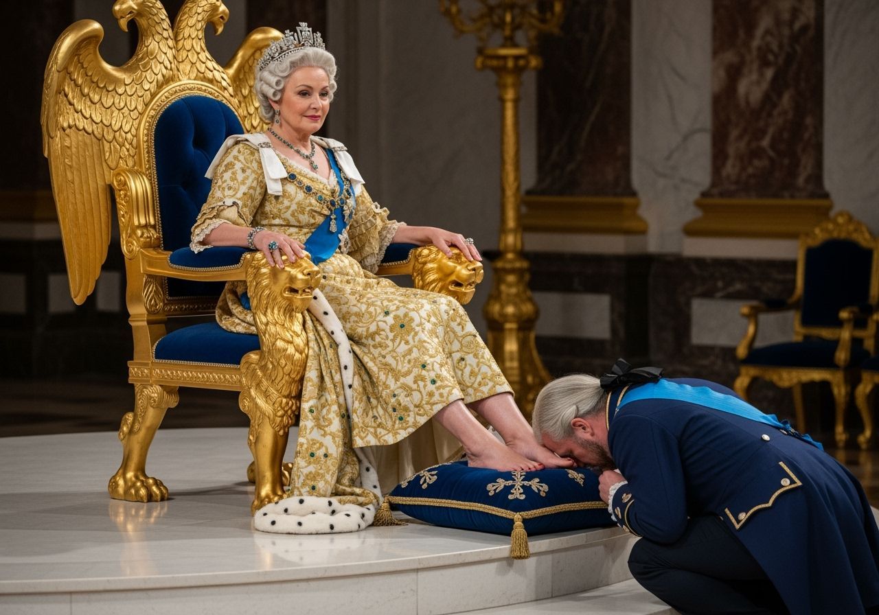 French Empress on Opulent Throne, Professional Photography