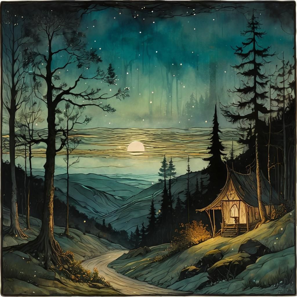 Enchanted Morning in Whimsical Fantasy Landscape