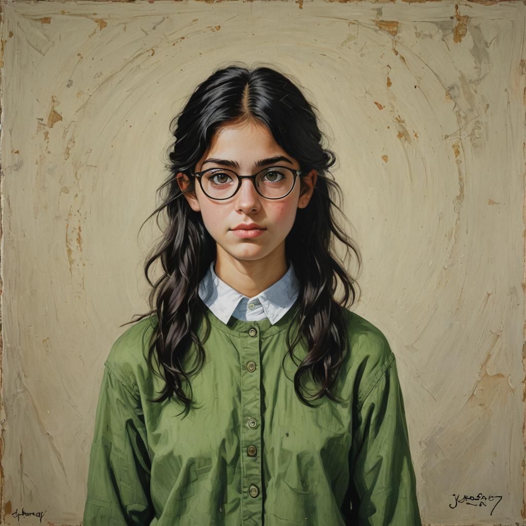 Portrait of a Jewish Girl in Oil Painting Style
