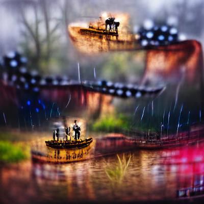 Cowboys Discover Ruined Riverboat in Rain