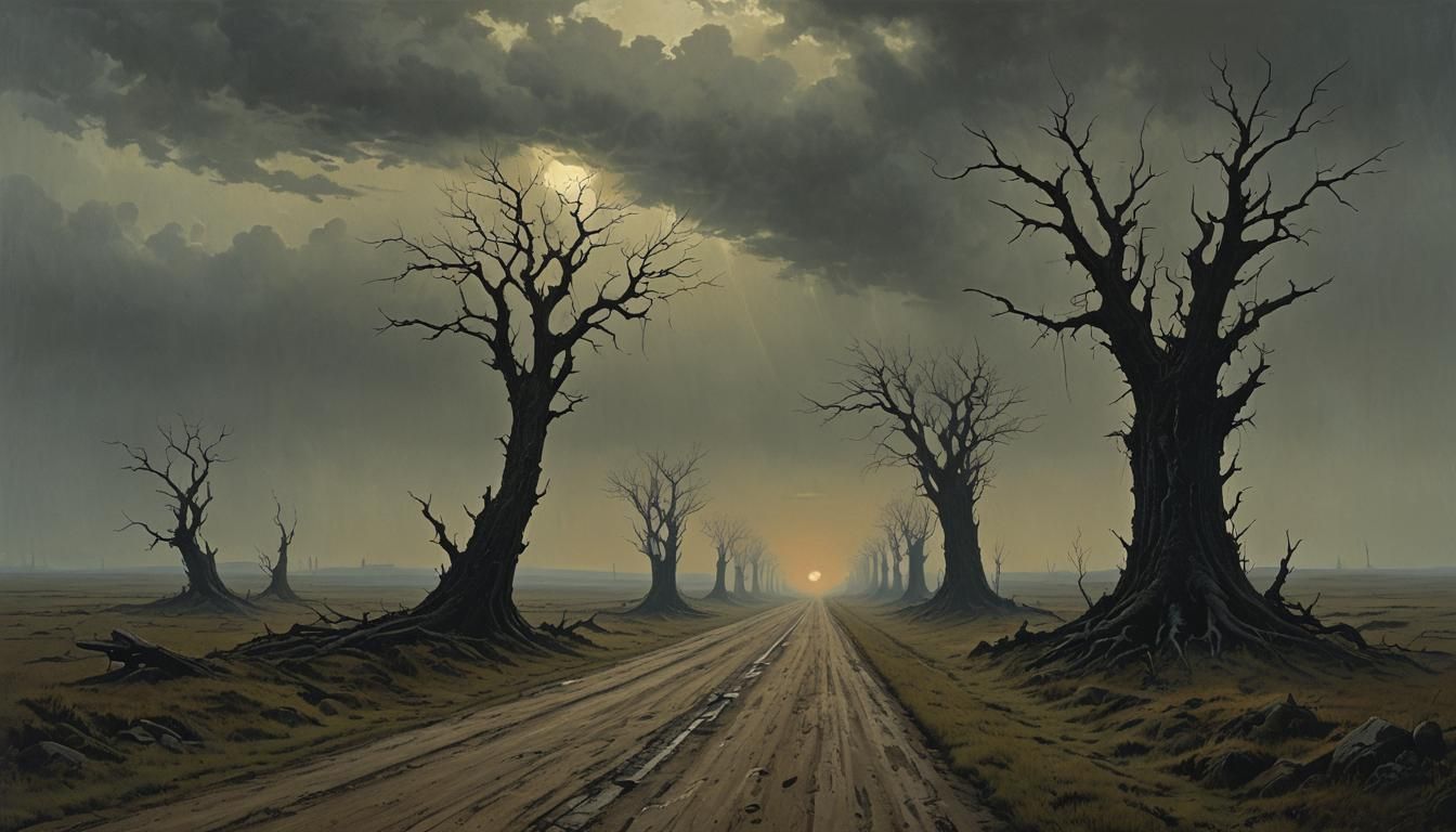 Ominous Abandoned Road in Sinister Style