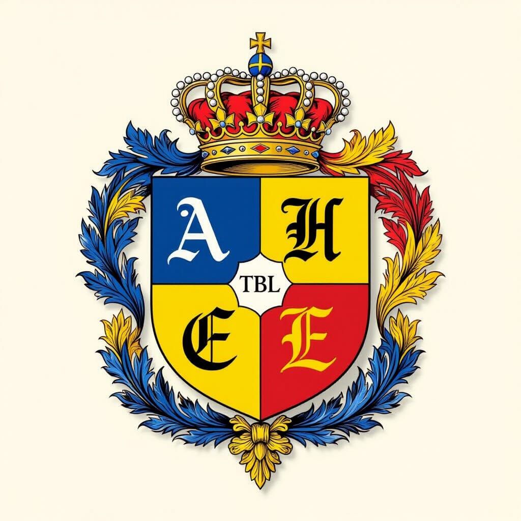 House Crest Shield with Feathered Crown and Griffon