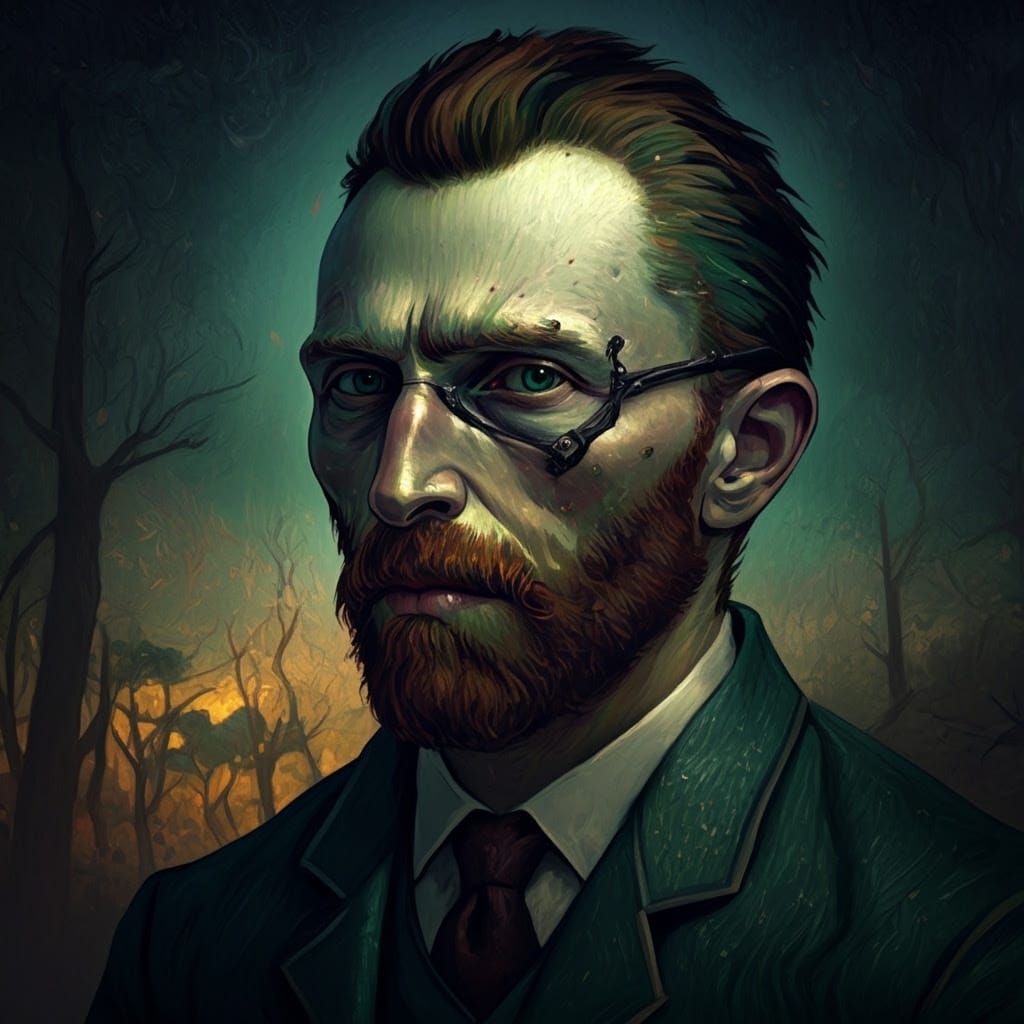 Cyberpunk-Inspired Van Gogh Landscape