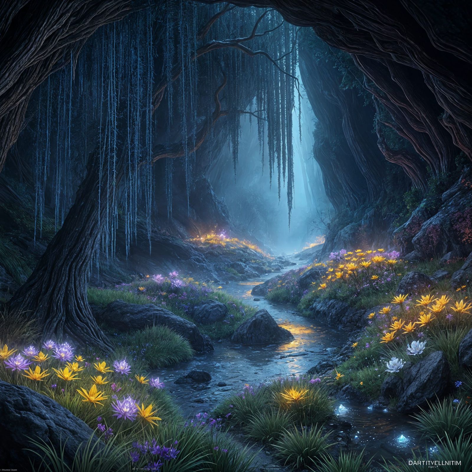 Dark Fantasy Masterpiece: Mysterious Cavern Realm