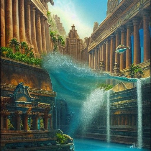 Atlantis Rising: An Oil Painting of the Lost City