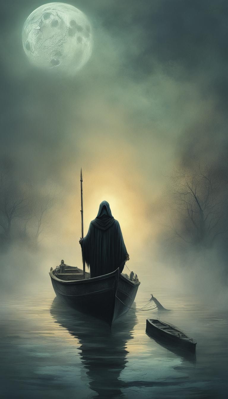 Reaper Guiding Souls in Gothic Digital Painting
