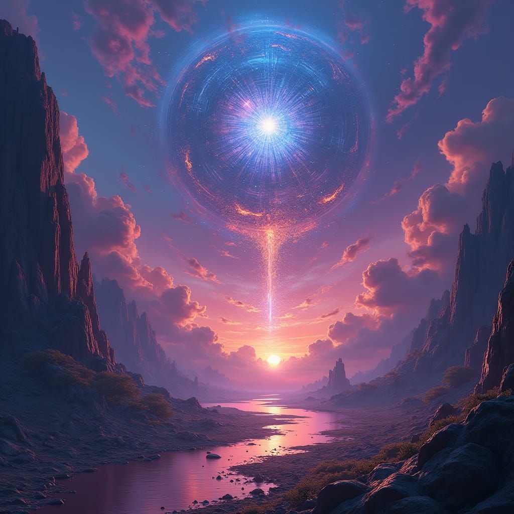 Mystical Realm: Dreamlike Landscape in Ethereal Light