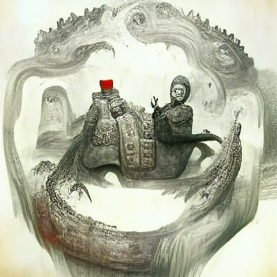 Soldier Riding Crocodile With Love Potion, Trending on Artst...