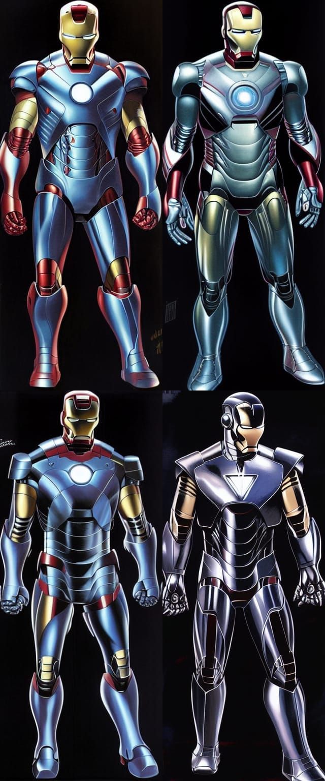 Iron Man Comic Book Art in High-Tech Style