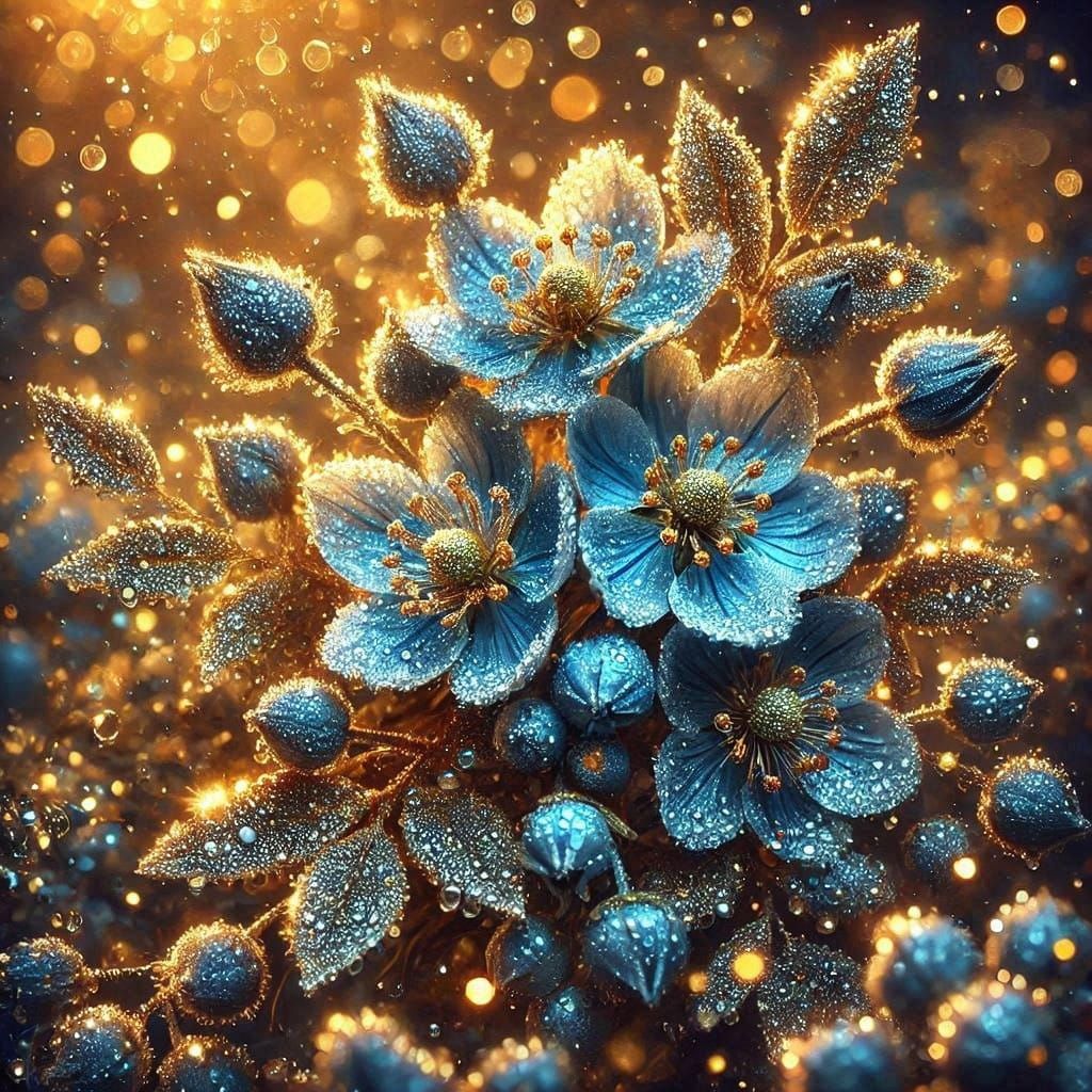 Blue flowers (blue+gold)