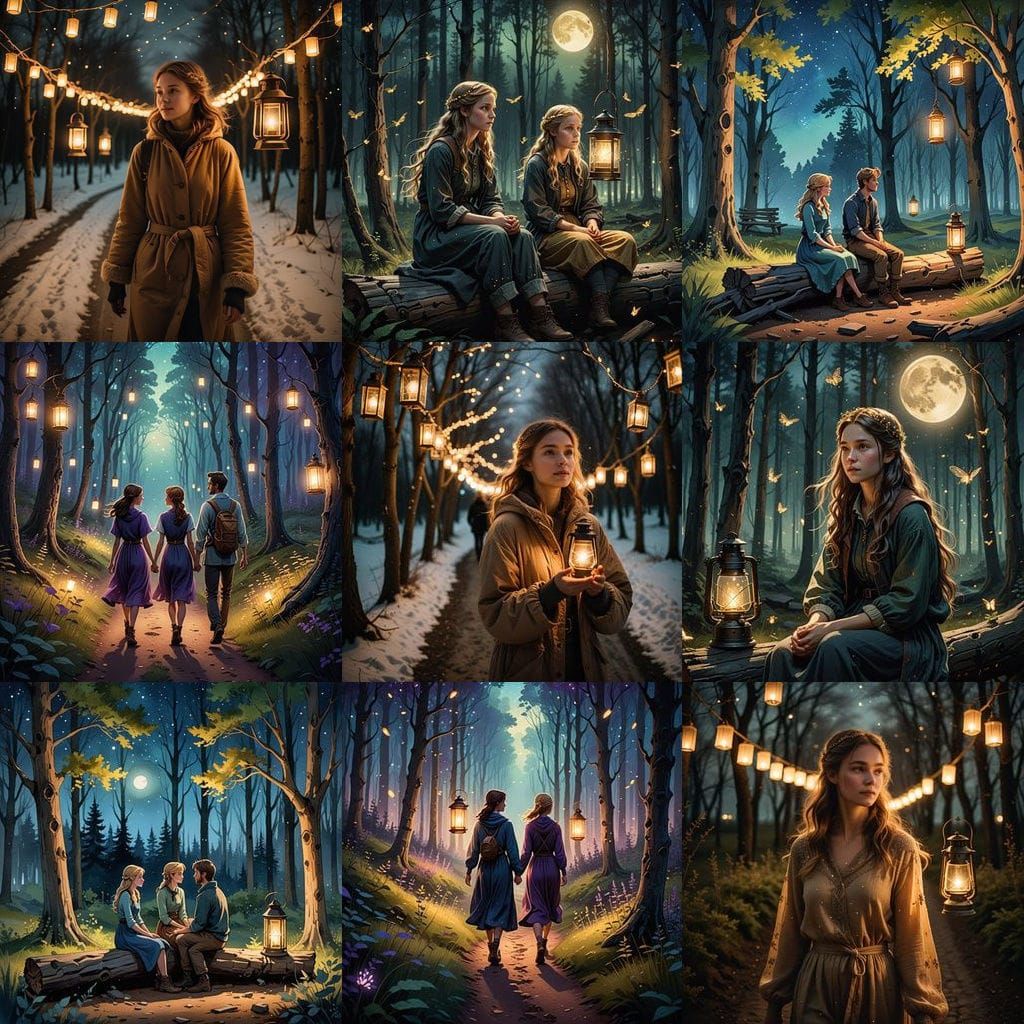 Starlit Forest Trail: A Romantic Night Walk