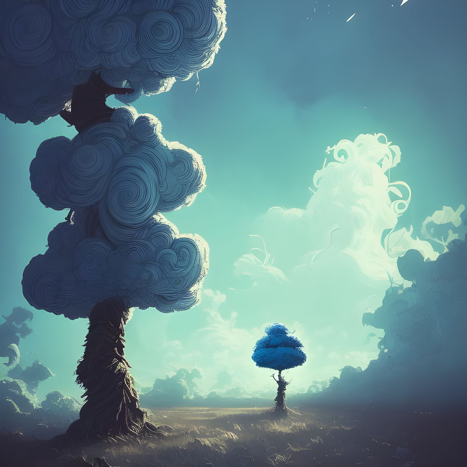 Cloud Tree in Japanese Art Style