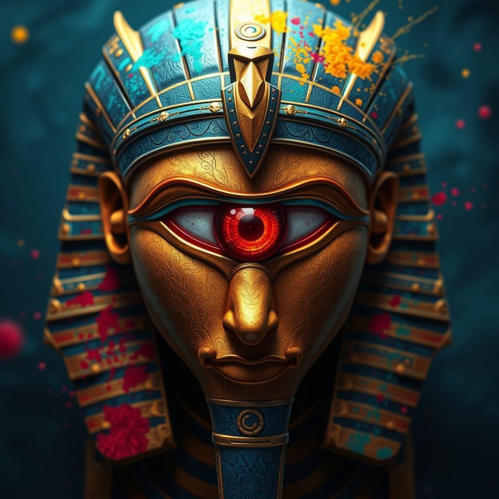 Ancient Egyptian God with Mystical Vibes in Vibrant Colors