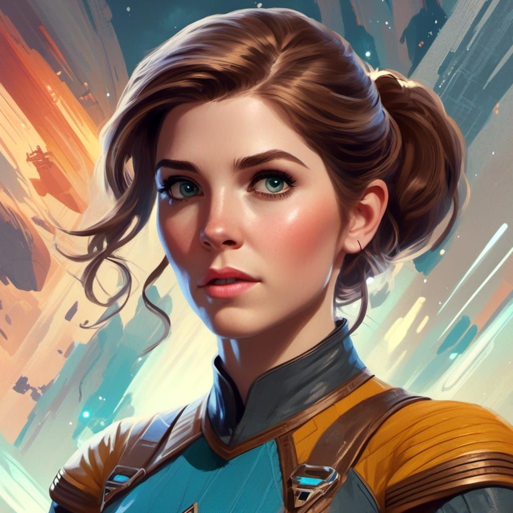 Anna Kendrick in Retro Sci-Fi Portrait
