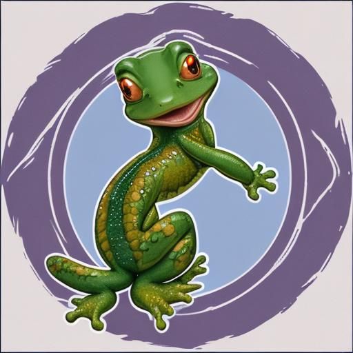 Anthropomorphic Salamander Illustration