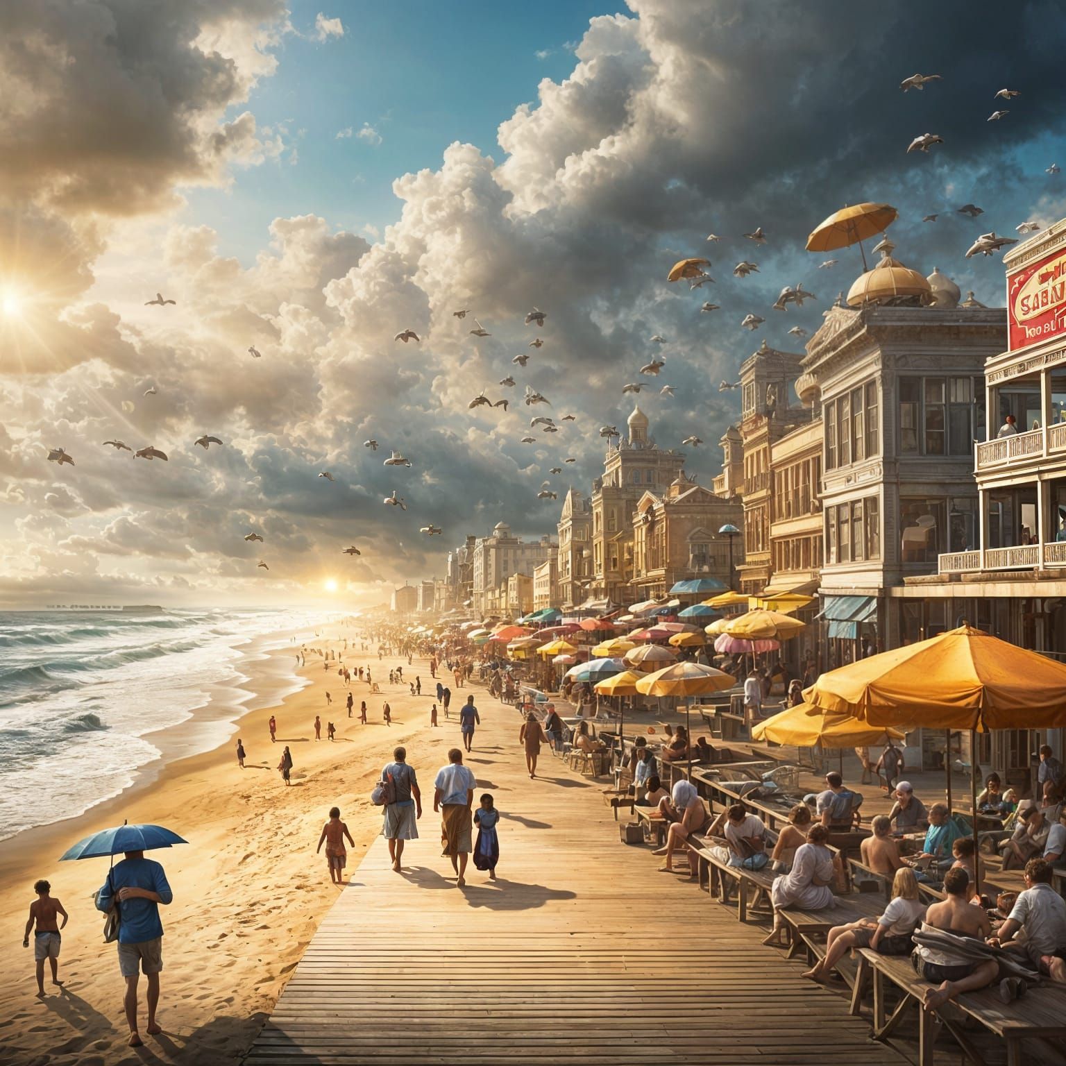 Vibrant Beachside Paradise in Epic Digital Art