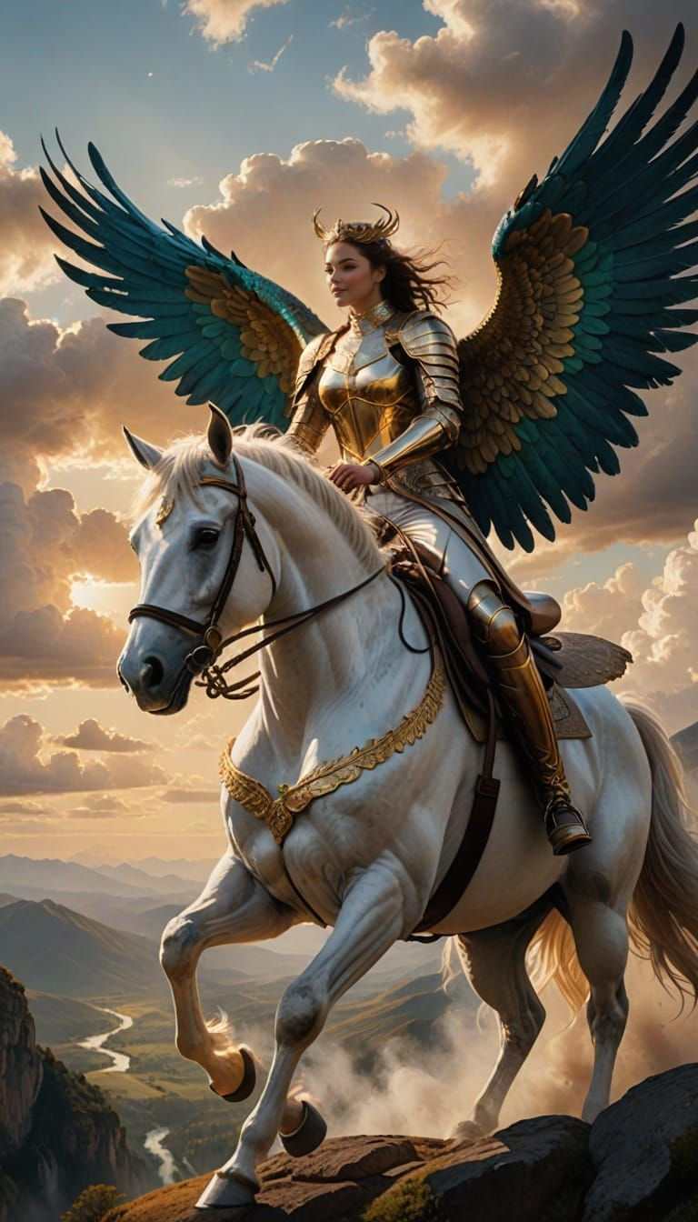 Ethereal Angelic Form in Vibrant Colors