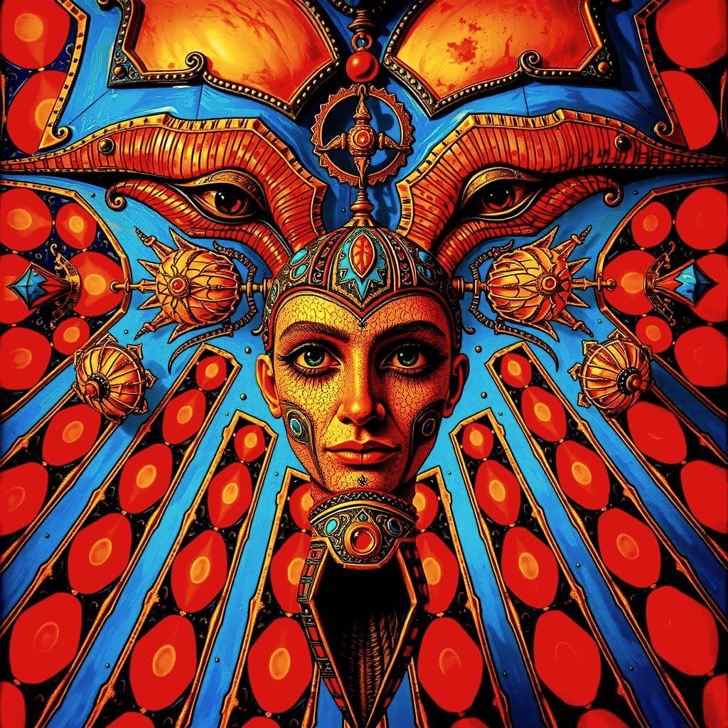 Eccentric Geometric Artwork in Hyperrealism