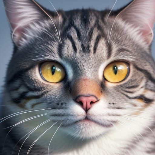 Hyper-Realistic Macro Photo of a Cat's Wet Nose