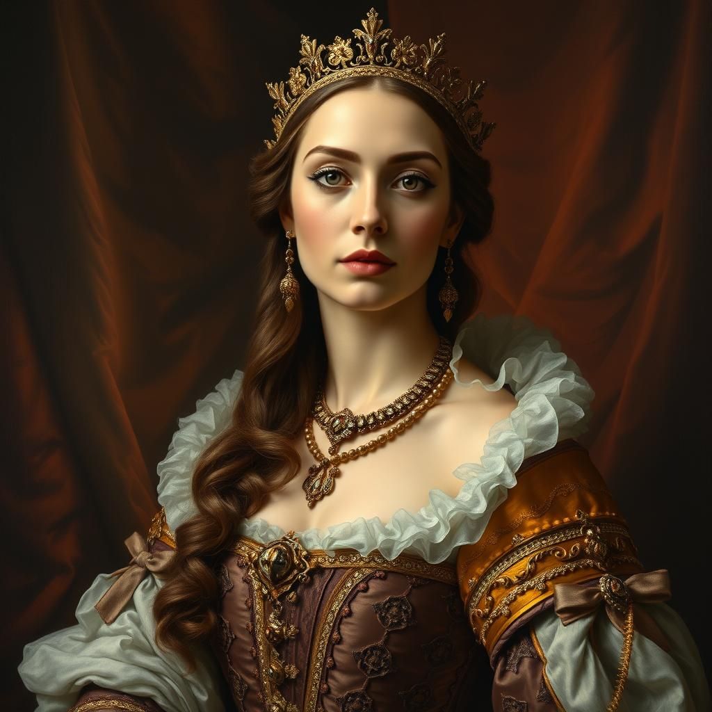 Regal Woman in Renaissance-Inspired Portrait