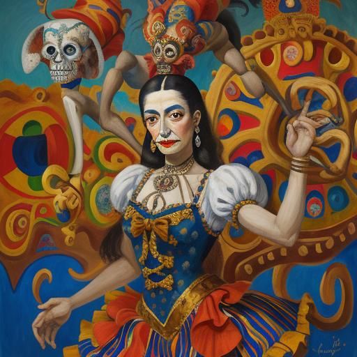 Contortionist in Surreal Circus, Kokoschka Style