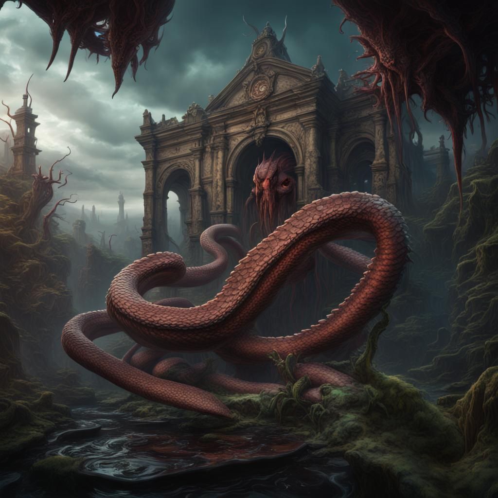 Venomous Snake Cthulhu Fusion Concept Art