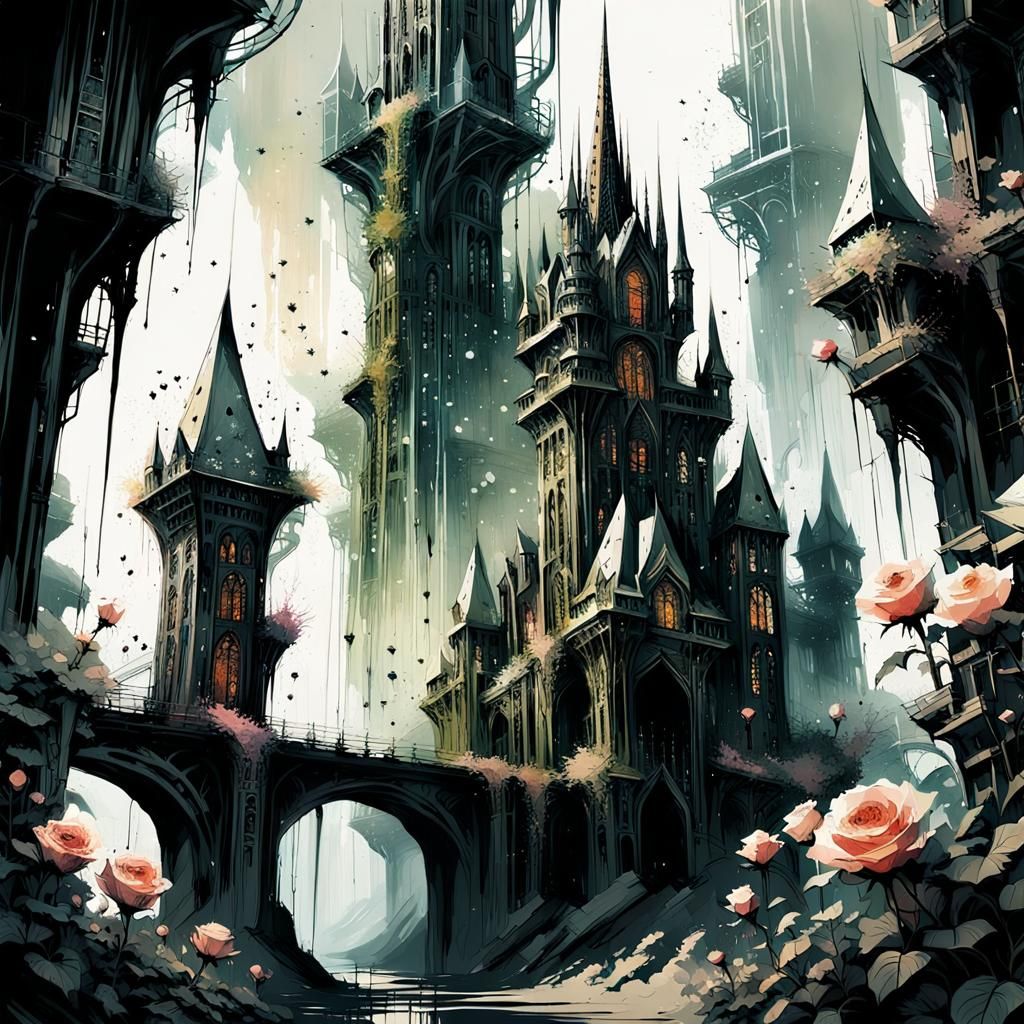 Abandoned Metropolis Reclaimed by Crystalline Flora