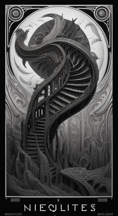 Surreal Staircase: A Digital Illustration