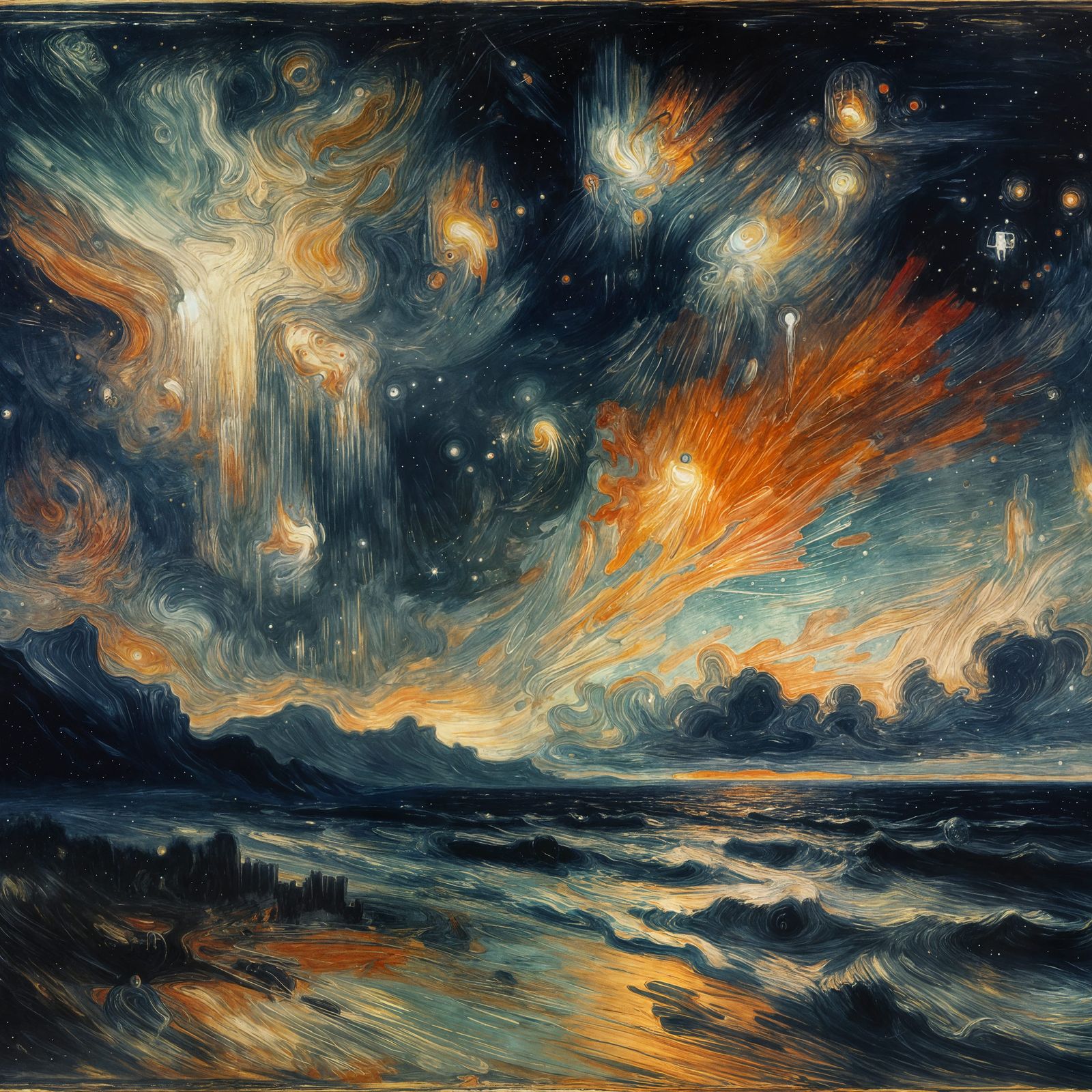 Scream in outer space in edvard munch style