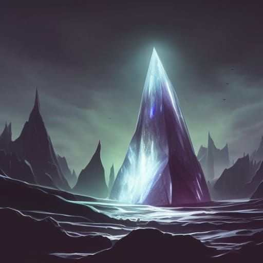 Ethereal Black Crystal Shard Fantasy Concept Art