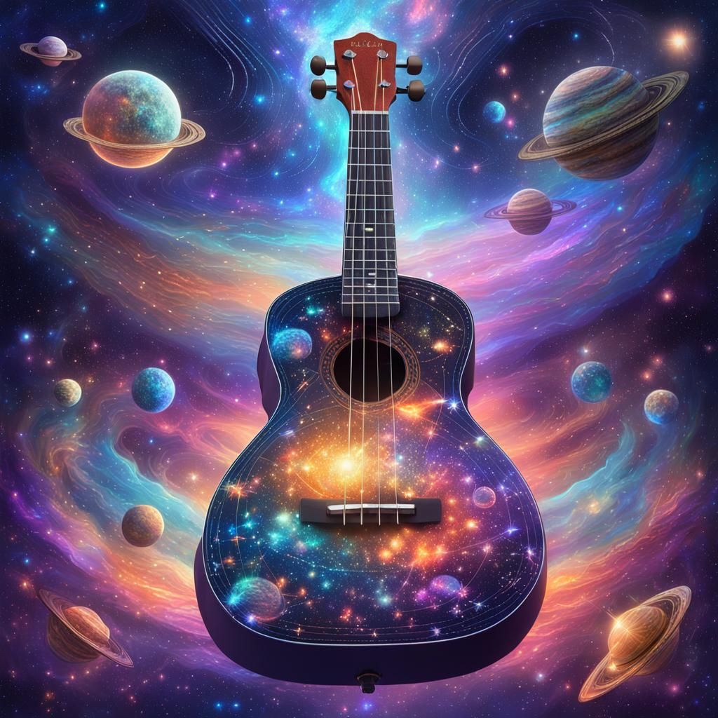Ukulele Starship's Cosmic Journey: A Visionary Illustration