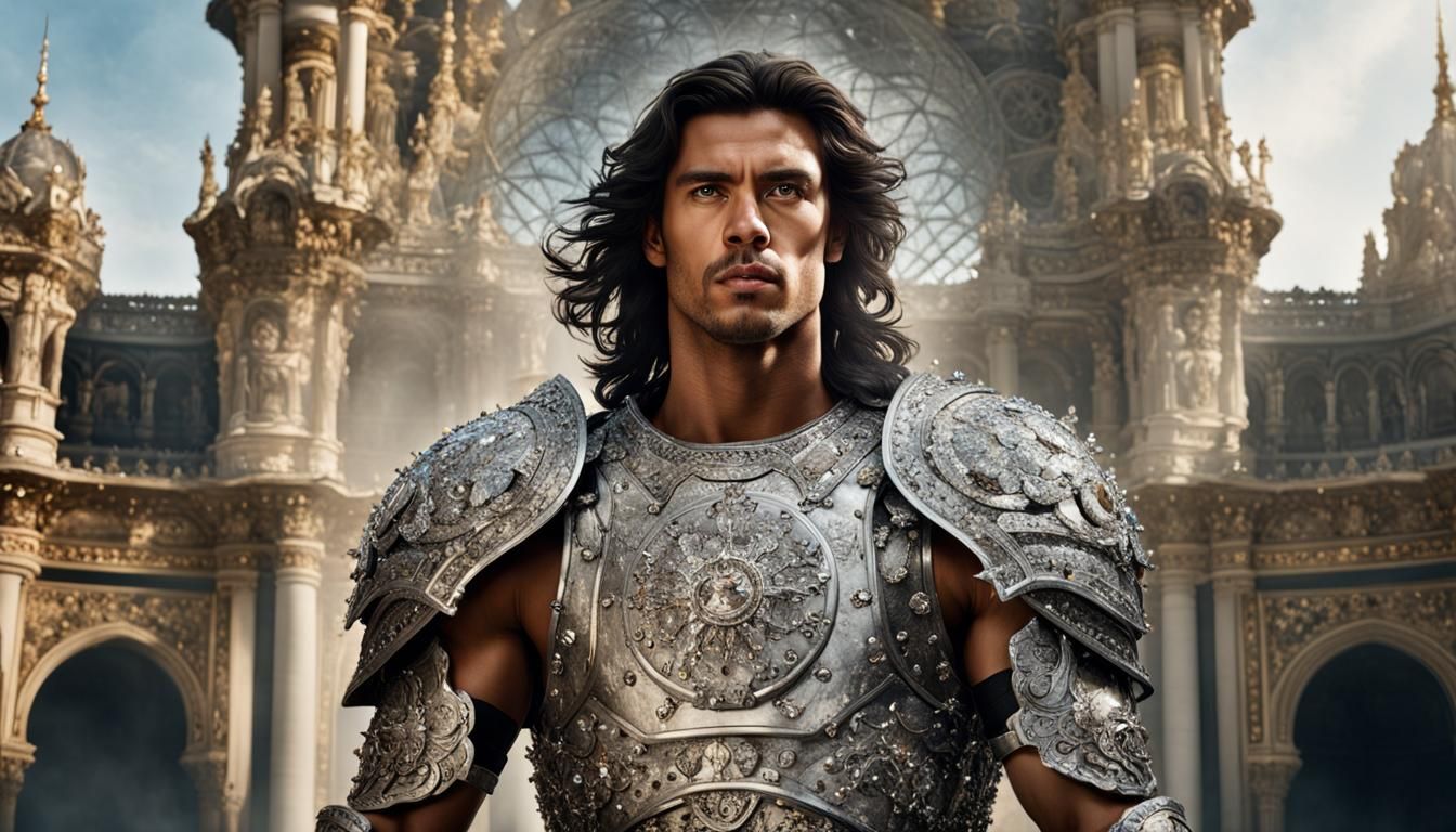 Crystalline Warrior in Hyperrealistic Style