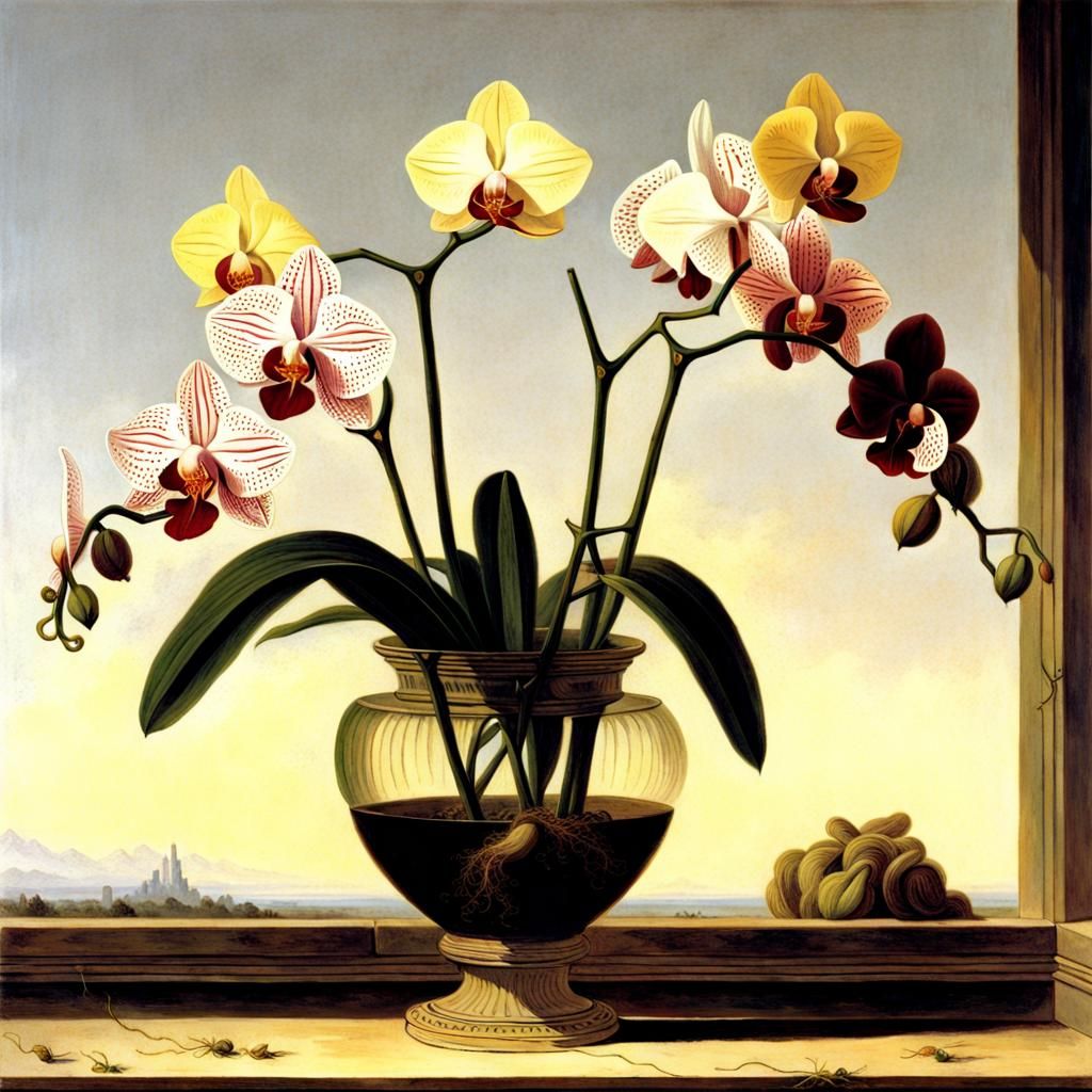 Orchids in Romantic Landscape Style