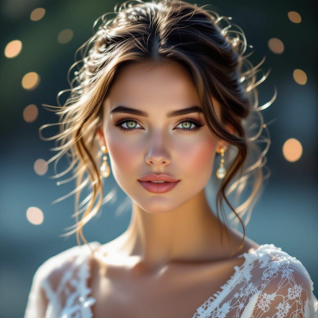 Ethereal Code Goddess: A Digital Portrait in Light