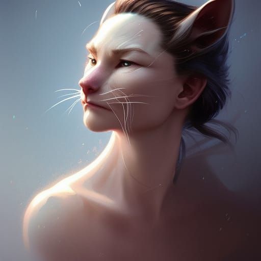 Woman with Whiskers: Hyperdetailed Portrait
